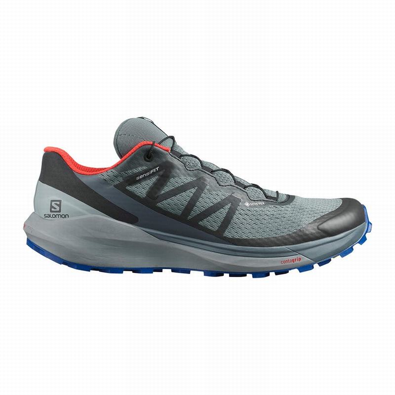 Buty Do Biegania Męskie Salomon SENSE RIDE 4 GORE-TEX INVISIBLE FIT - Ciemny Niebieskie / Czarne - P